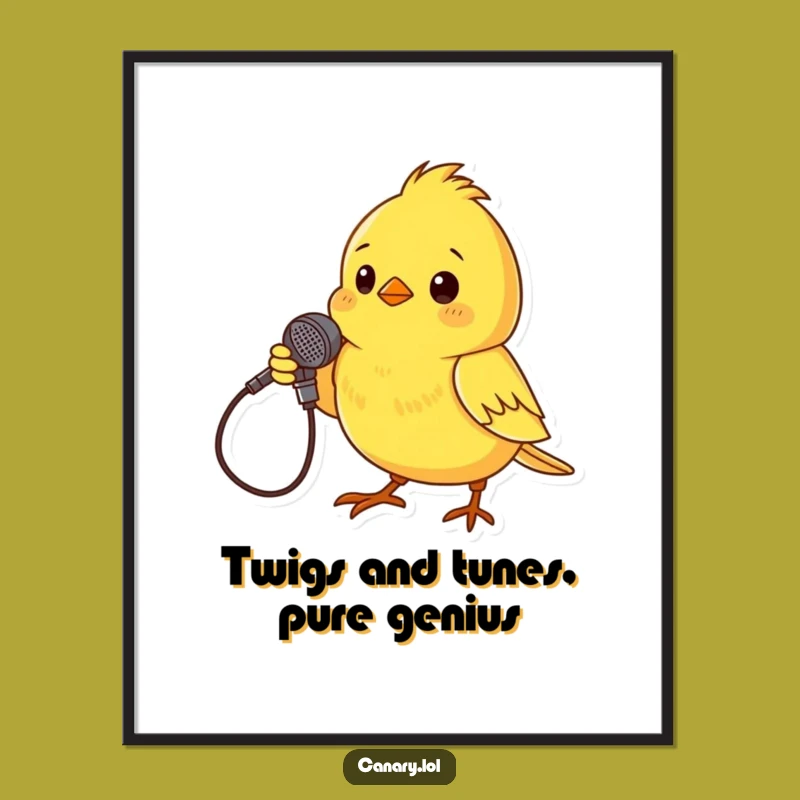 Free Printable Wall Art: Rockstar Canary - Funny Downloadable Art for Music Lovers