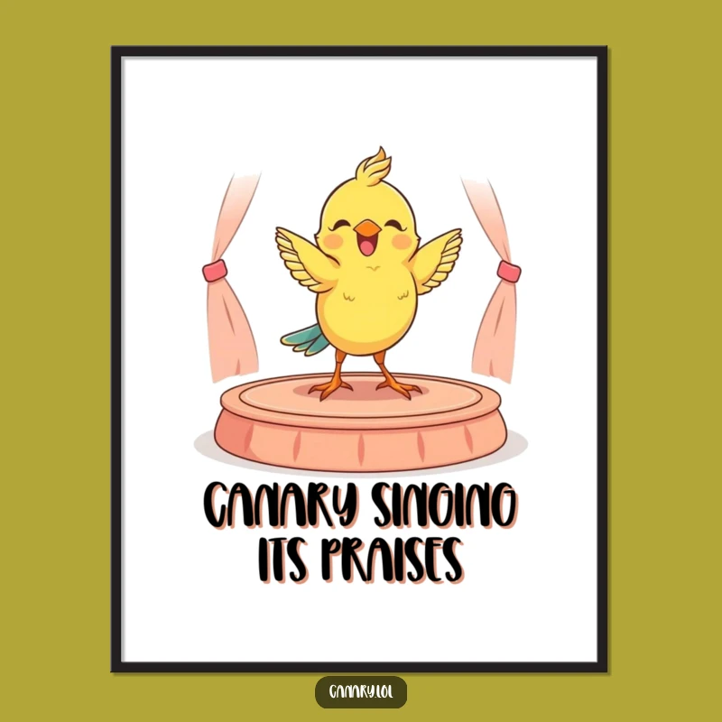 Funny Free Printable Wall Art: Dancing Canary - Cute Downloadable Decor Gift!