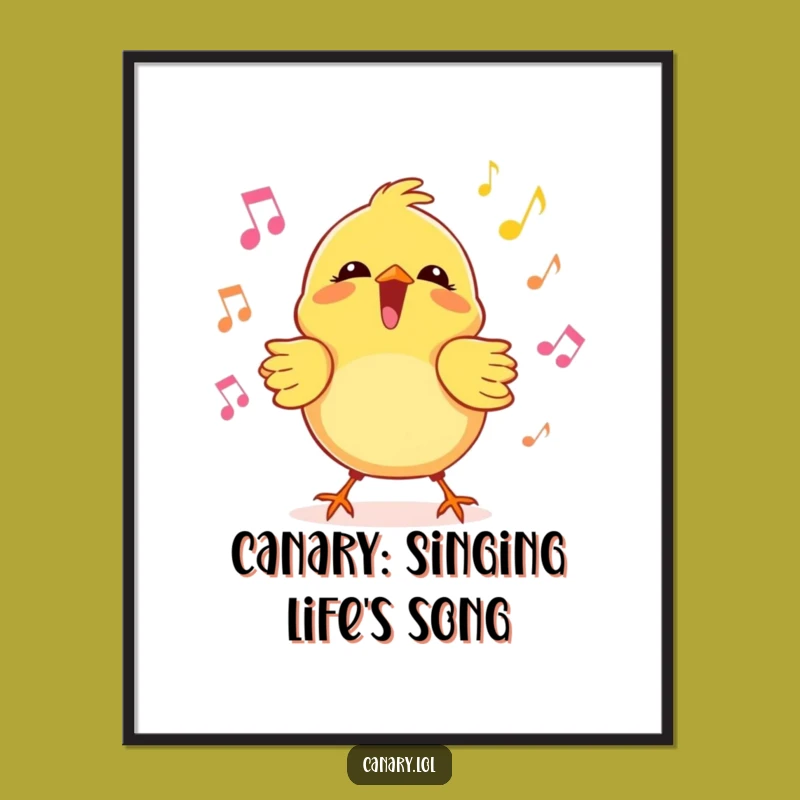 Funny Free Printable Wall Art: Joyful Canary Digital Download Decor
