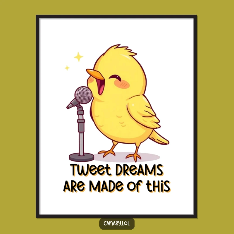 Funny Free Printable Wall Art: Singing Canary - Cheerful Downloadable Decor