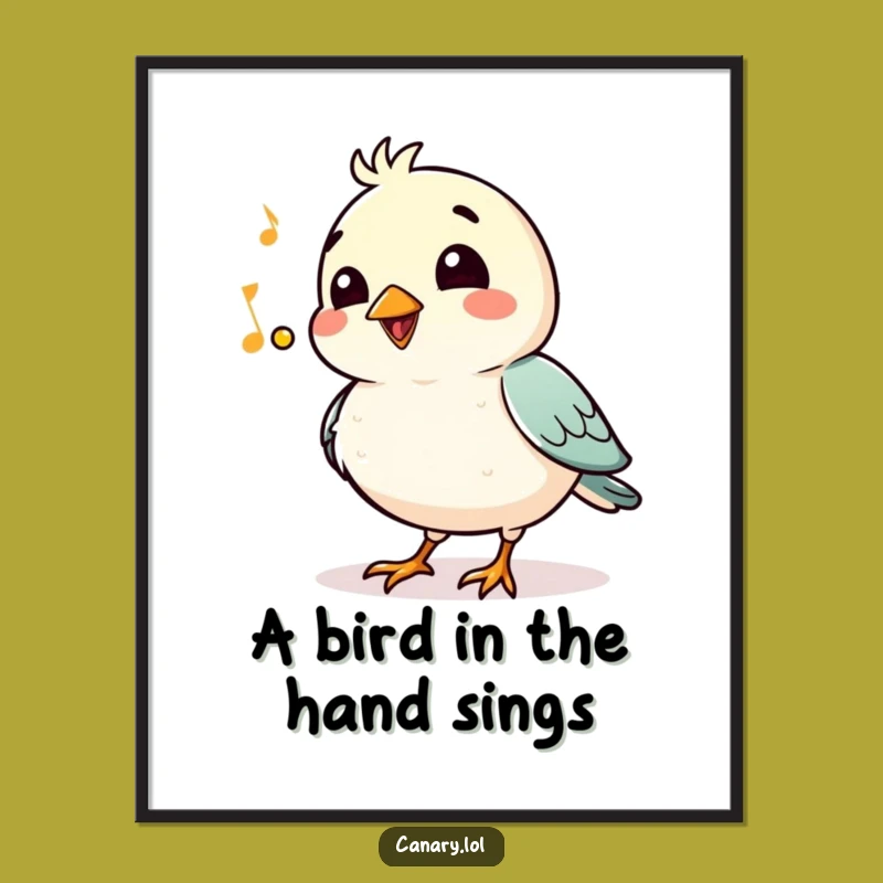 Funny Free Printable Wall Art: Whistling Bird - Cheerful Downloadable Decor