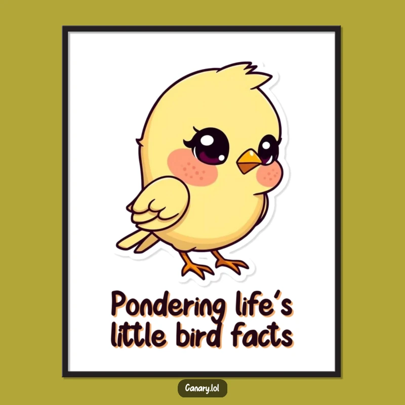 Free Printable Wall Art: Kawaii Canary Curiously Tilting Head Decor