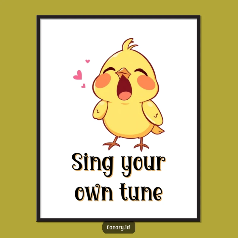 Joyful Free Printable Wall Art: Singing Canary - Cheerful Downloadable Decor!