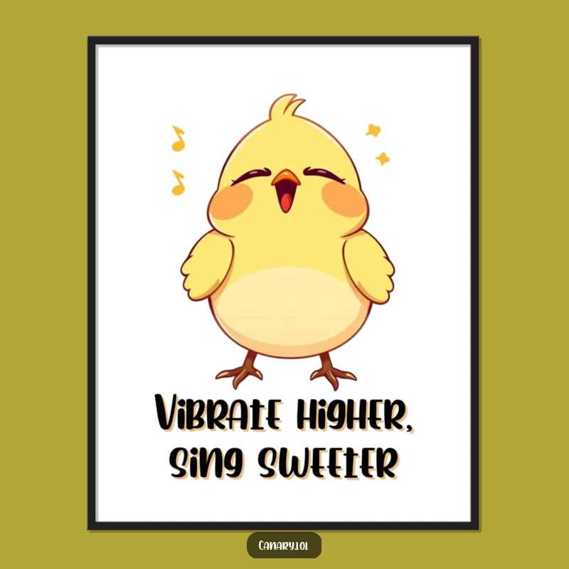Funny Free Printable Wall Art: Vibing Canary - Joyful Song Downloadable Decor!