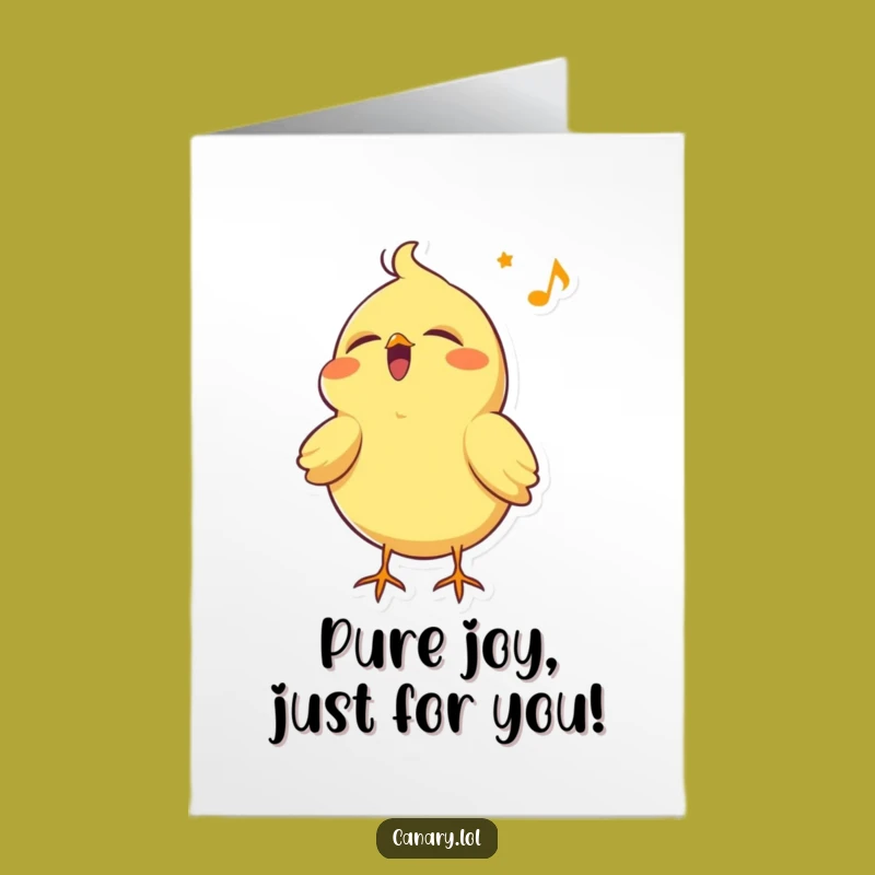 Free Printable Birthday Card: Happy Singing Canary, Joyful Downloadable Gift