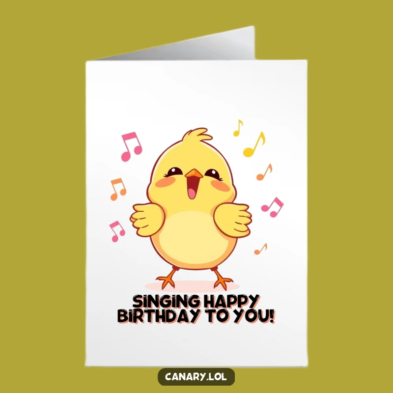 Free Printable Birthday Card: Joyful Canary Singing Digital Download Gift