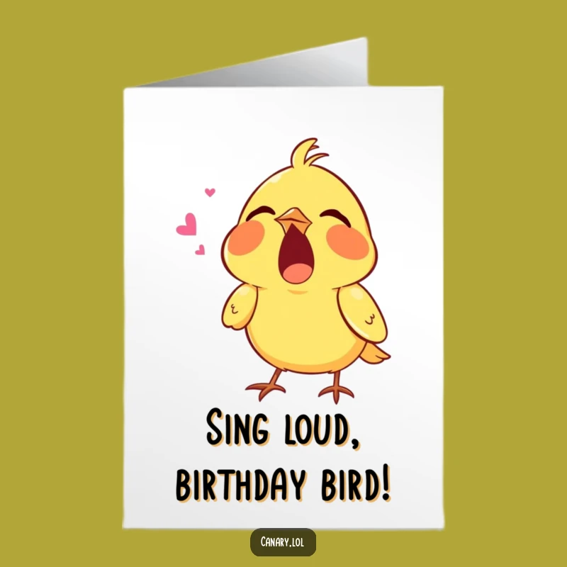 Free Printable Birthday Card: Singing Canary - Joyful Downloadable Gift!