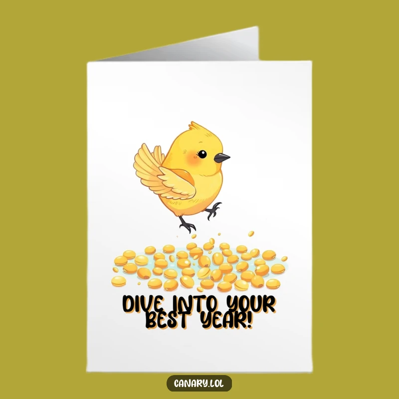 Free Printable Canary Seed Dive Birthday Card: Funny Downloadable Gift