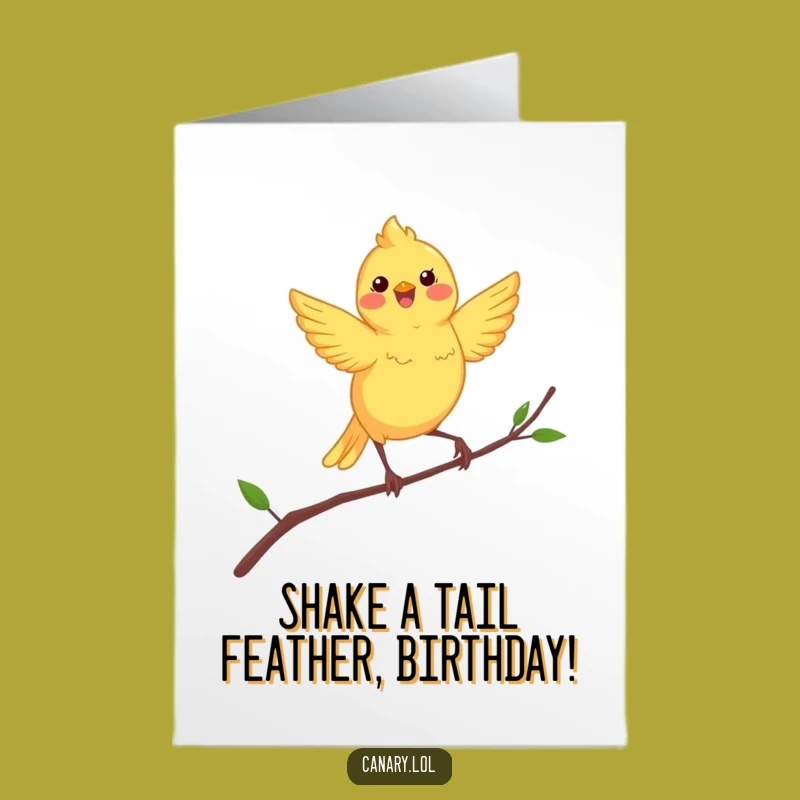 Free Printable Funny Canary Birthday Card - Dancing Bird Downloadable