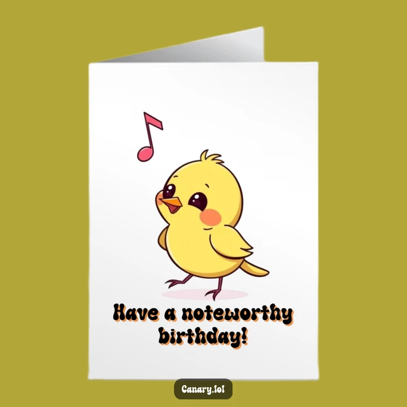 Free Printable Birthday Card: Mischievous Canary for a Fun Birthday - Downloadable Gift