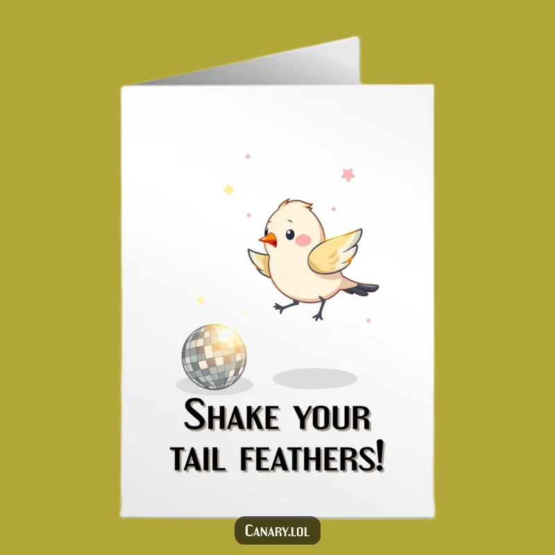 Free Printable Birthday Card: Disco Bird Party - Funny Downloadable Greeting