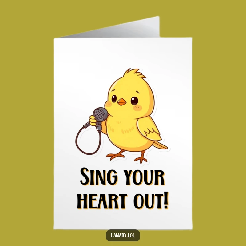 Free Printable Birthday Card: Rockstar Canary Sings Happy Birthday - Hilarious Downloadable Gift