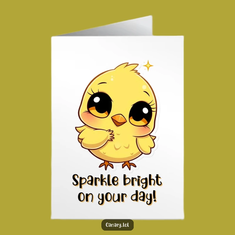 Free Printable Birthday Card: Canary Pecks Sparkle - Funny Downloadable Gift