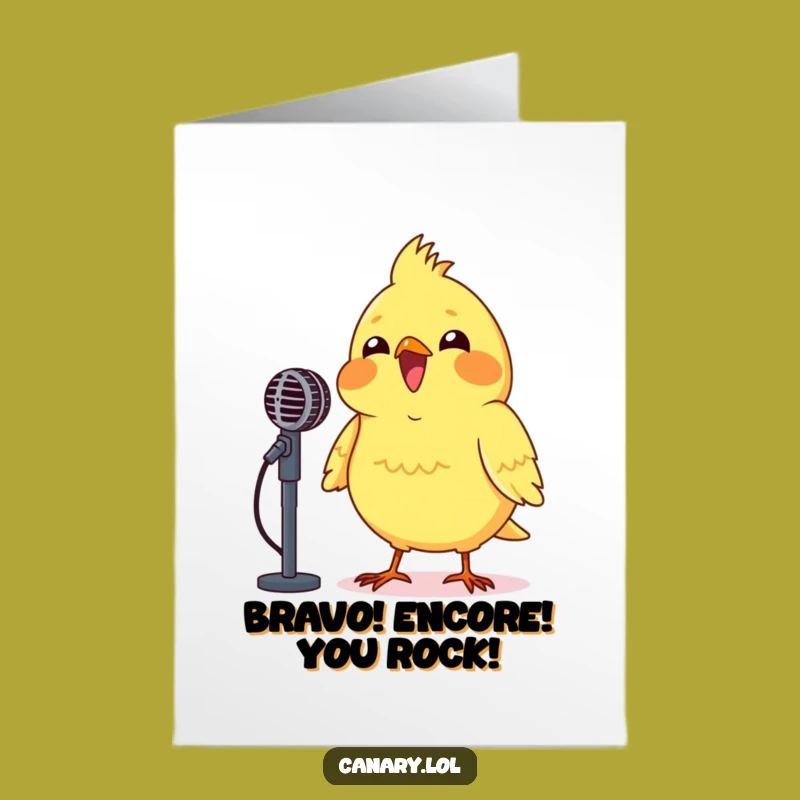 Free Printable Congrats Card: Canary Sings Success - Downloadable Celebration