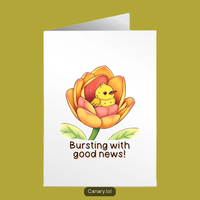 Free Printable Congrats Card: Canary's Floral Triumph - Downloadable Bloom