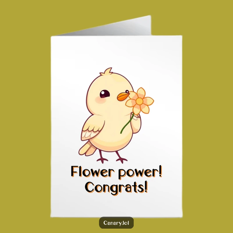 Free Printable Congrats Card: Bird's Flower of Success - Downloadable Celebration