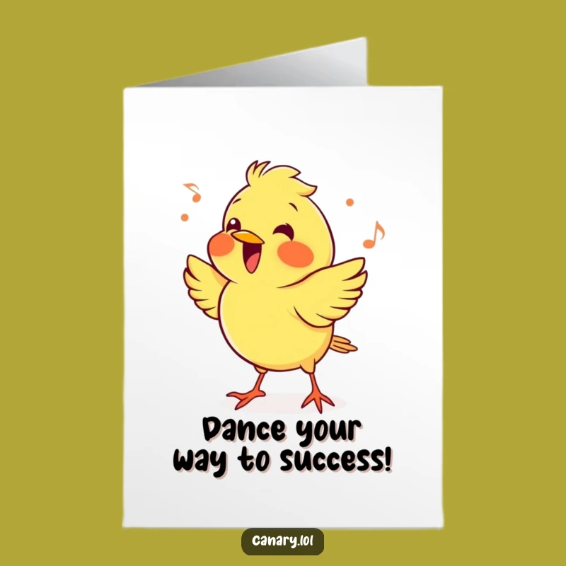 Free Printable Congrats Card: Bopping Canary Funny Downloadable Gift