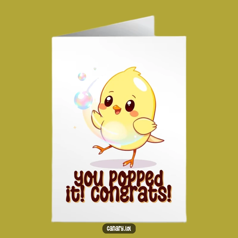 Free Printable Congrats Card: Canary Pursues Success - Humorous Downloadable Gift