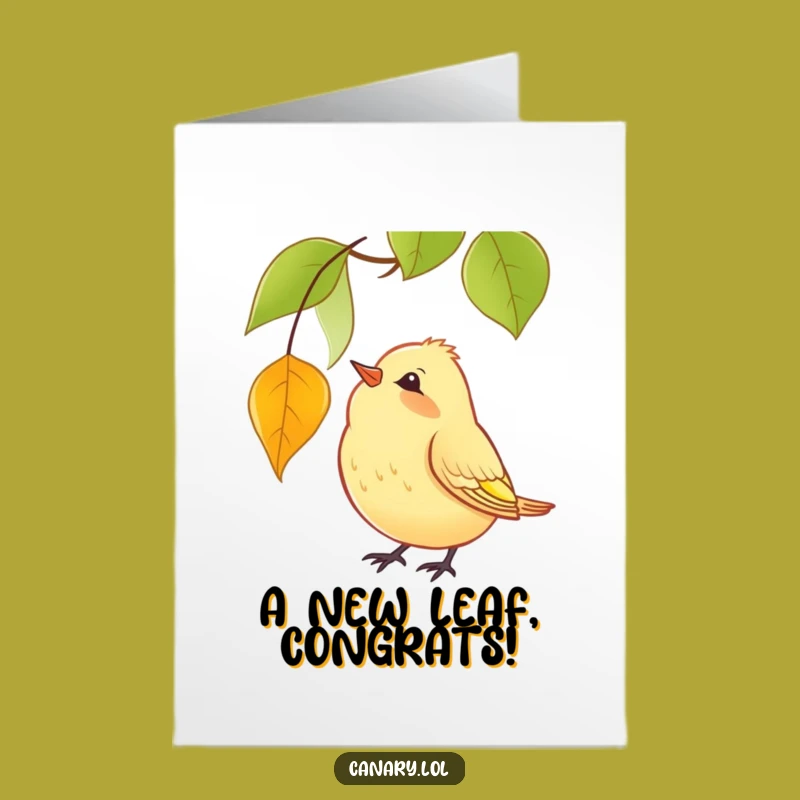Free Printable Congrats Card: Curious Canary Observing Nature - Humorous Downloadable Gift