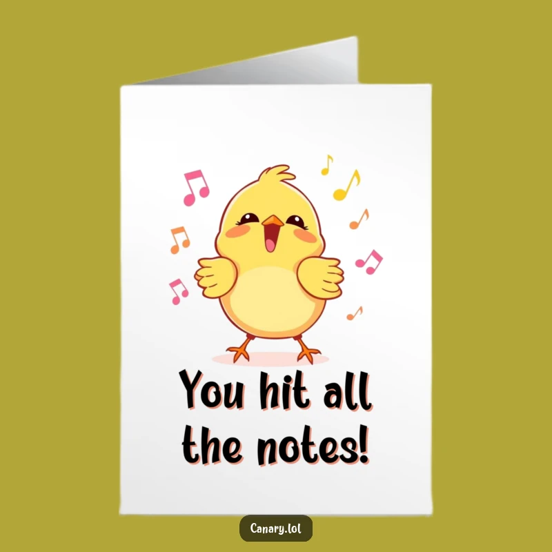 Free Printable Congrats Card: Happy Canary's Song Digital Download