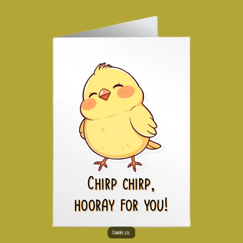 Free Printable Congrats Card: Joyful Canary Bobbing, Ideal Downloadable Humorous Gift