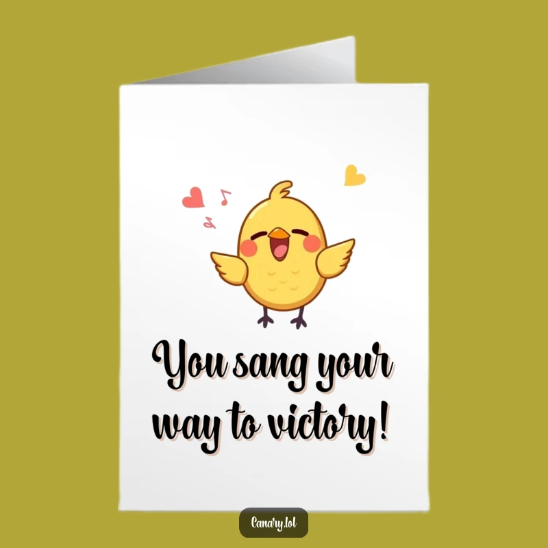 Free Printable Congrats Card: Joyful Singing Bird for Your Success - Downloadable