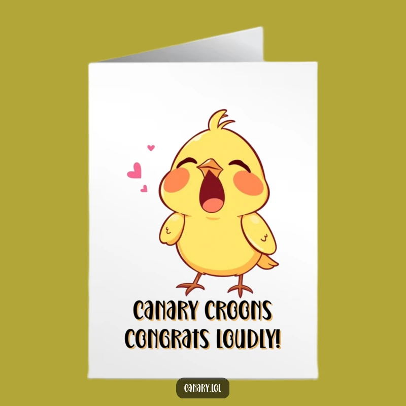Free Printable Congrats Card: Singing Canary - Cheerful Downloadable Gift!