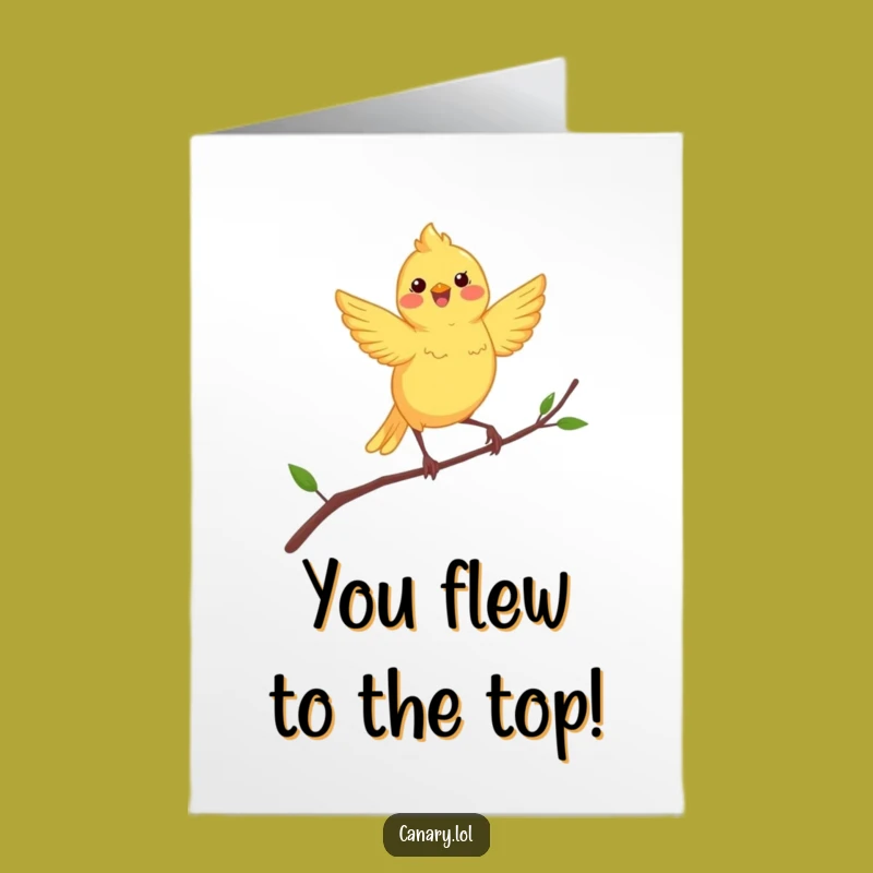 Free Printable Humorous Canary Congratulations Card - Dancing Bird Downloadable