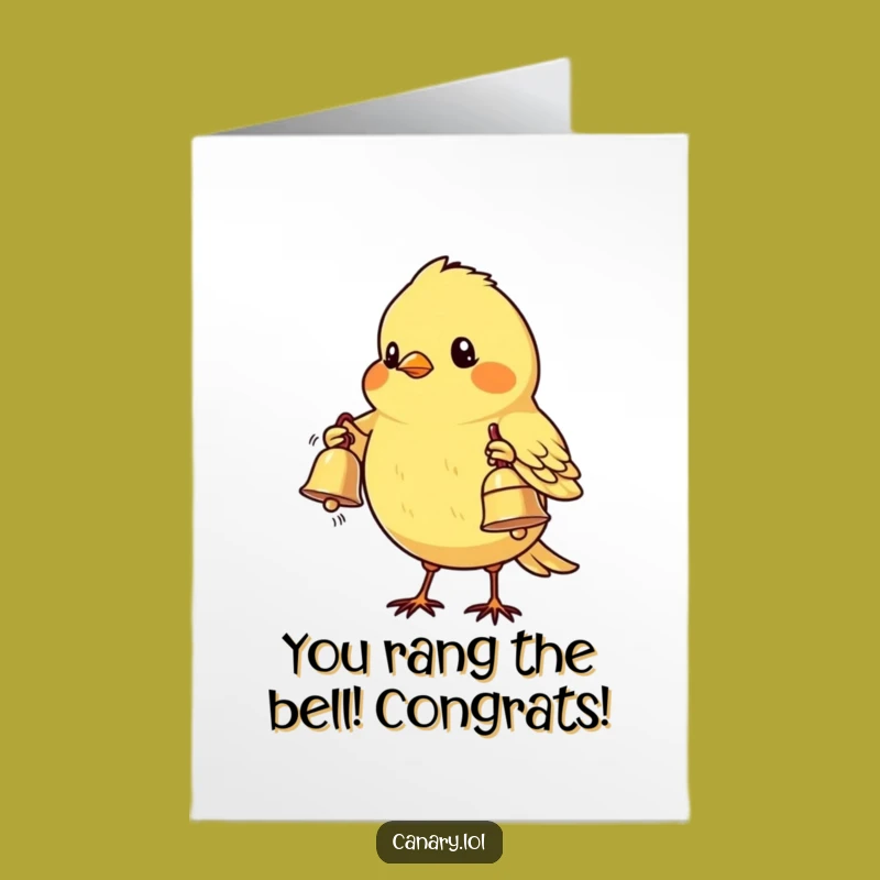 Free Printable Shy Canary Congrats Card: Funny Downloadable Gift
