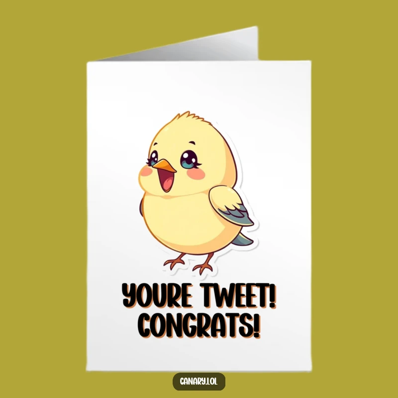 Joyful Free Printable Congratulations Card: Canary Sings Its Heart Out