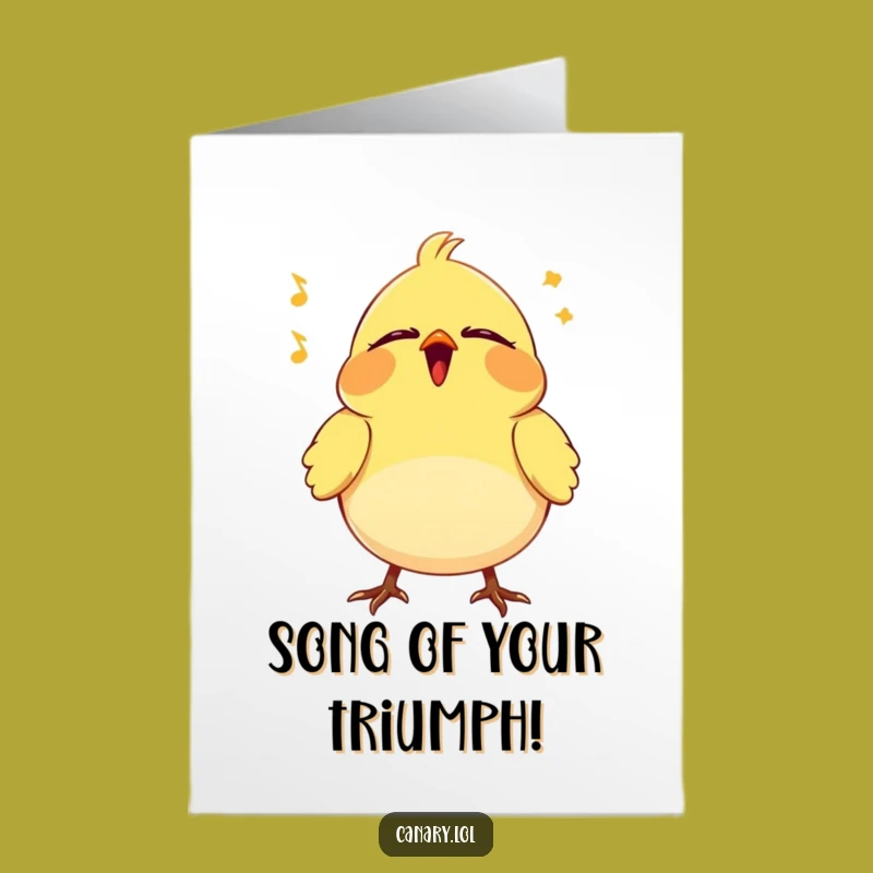 Free Printable Congrats Card: Vibing Canary - Celebrate with Pure Joy!