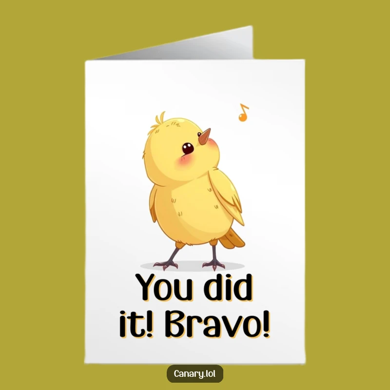 Free Printable Congrats Card: Curious Canary - Funny Downloadable Gift for Any Occasion!