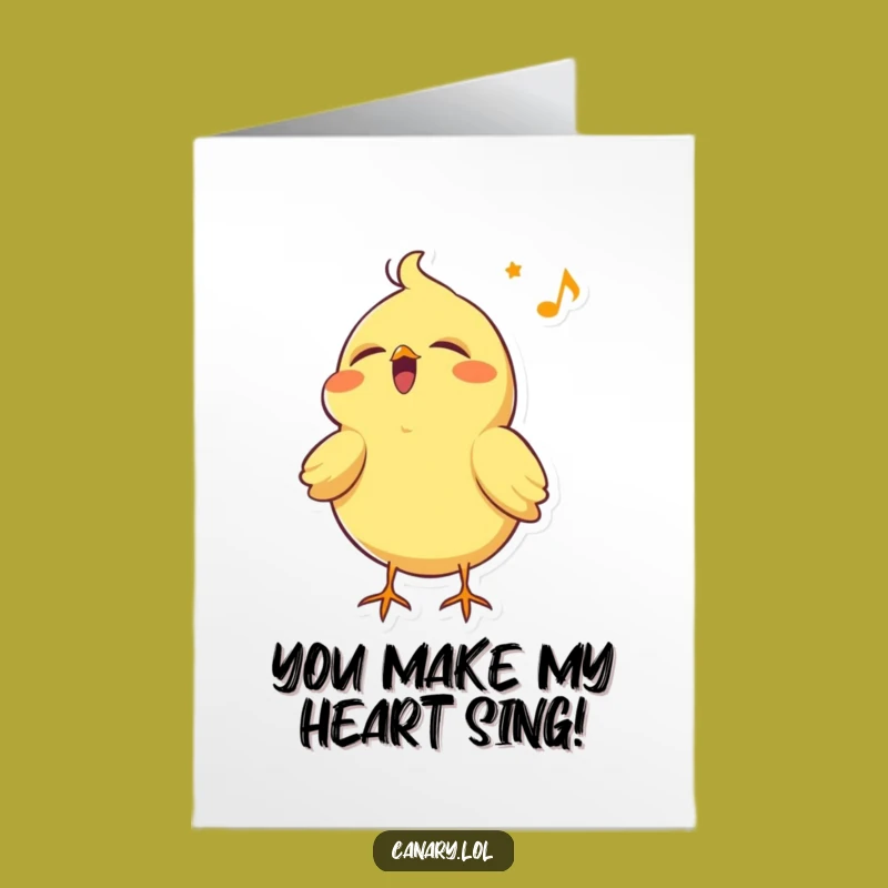 Free Printable Congrats Card: Happy Singing Canary, Joyful Downloadable Gift