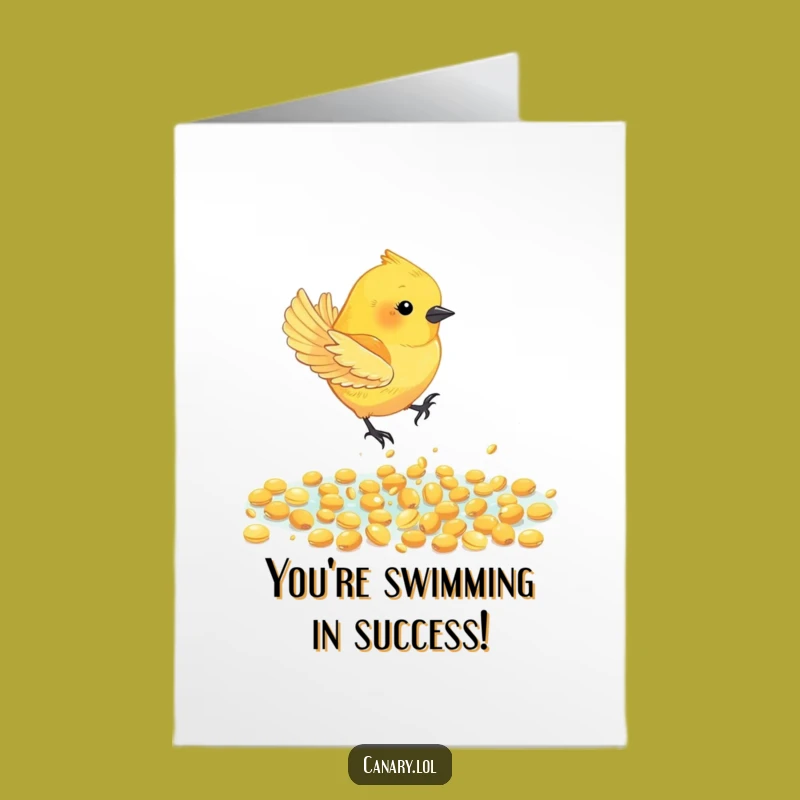 Free Printable Canary Seed Dive Congrats Card: Funny Downloadable Gift