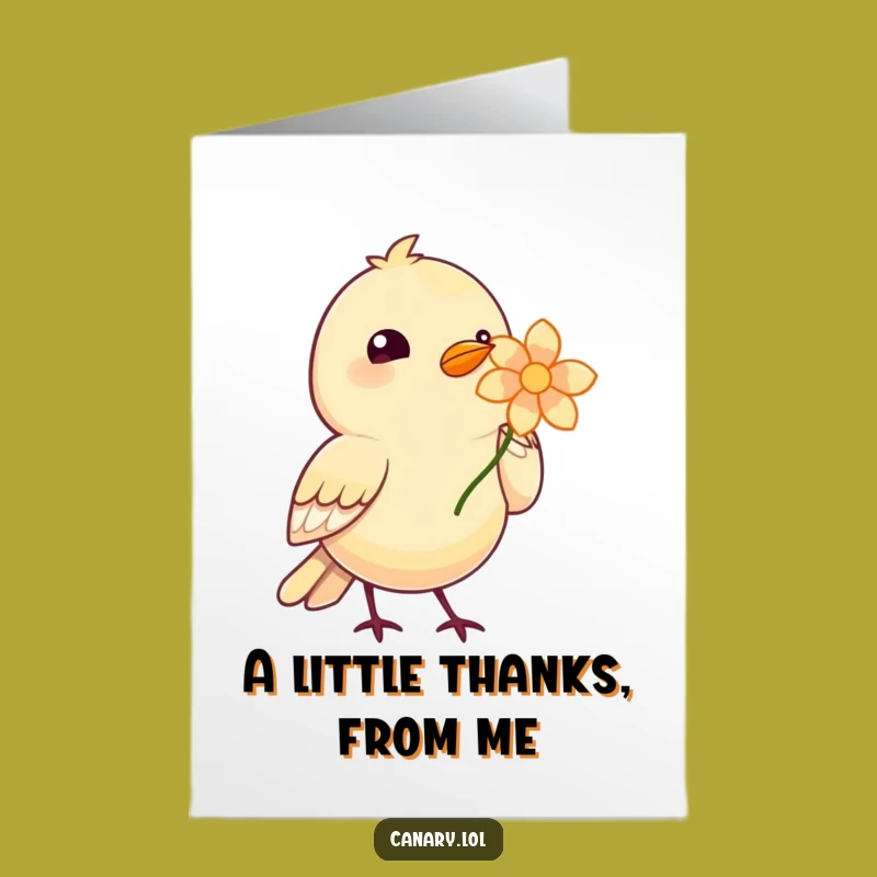 Free Printable Thank You Card: Bird Offers Flower Thanks - DIY Gift