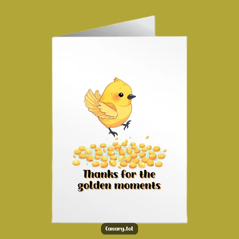 Free Printable Canary Seed Dive Thank You Card: Funny Downloadable Gift