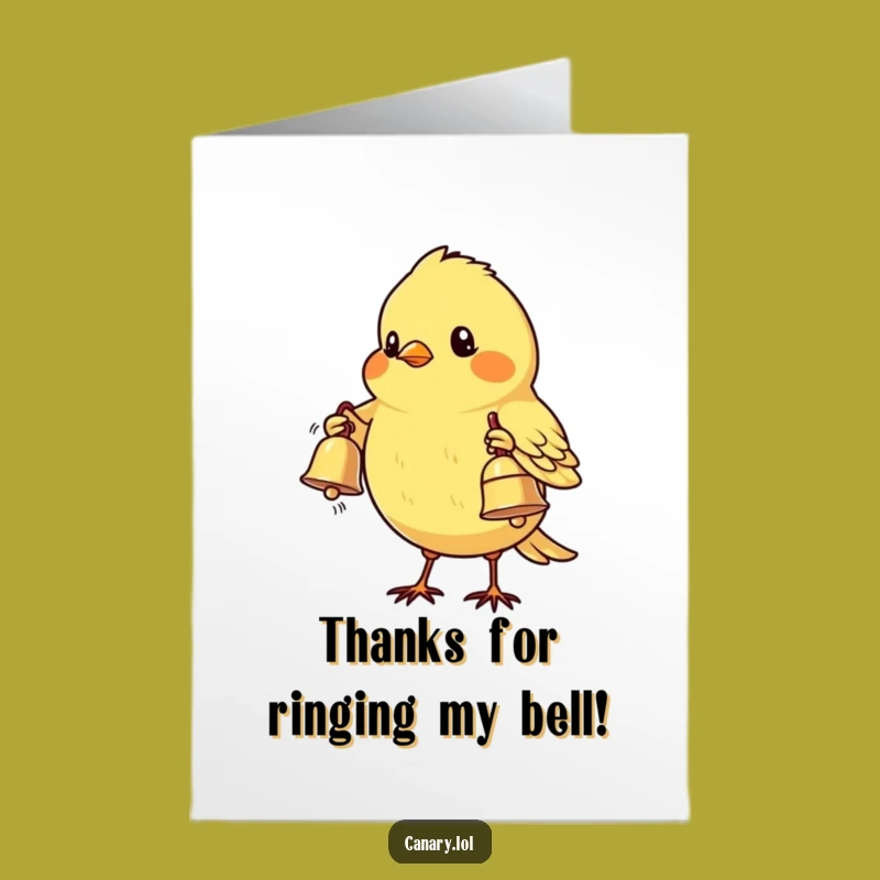Free Printable Shy Canary Thank You Card: Funny Downloadable Gift