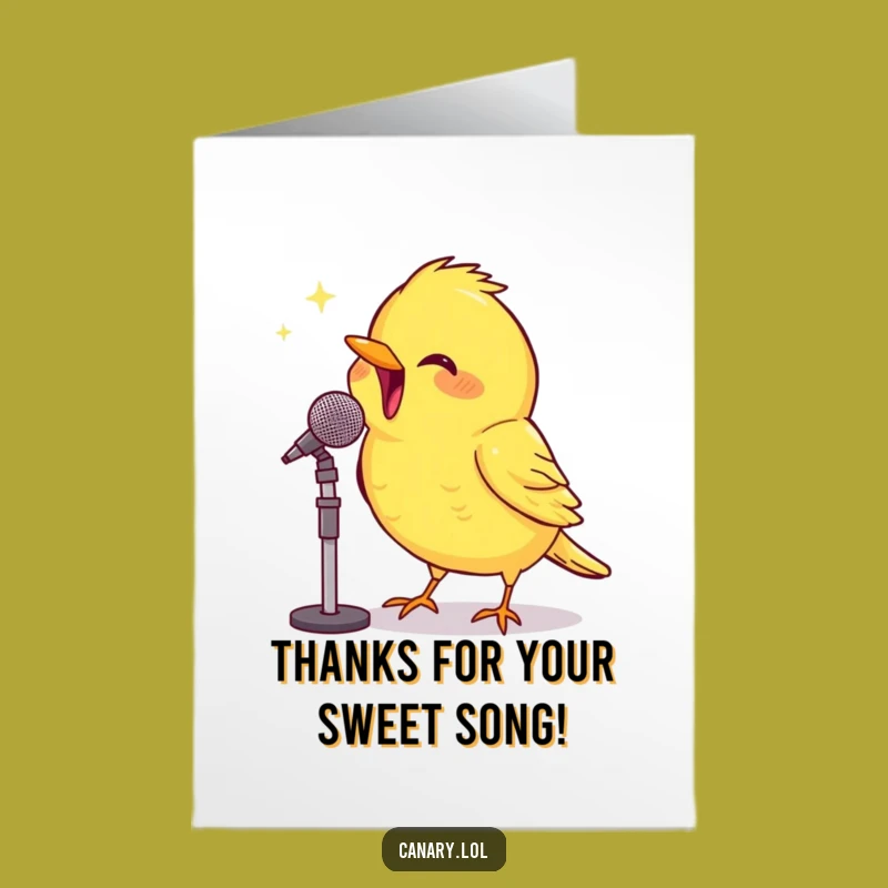 Free Printable Thank You Card: Beaming Canary Sings - Express Thanks Joyfully