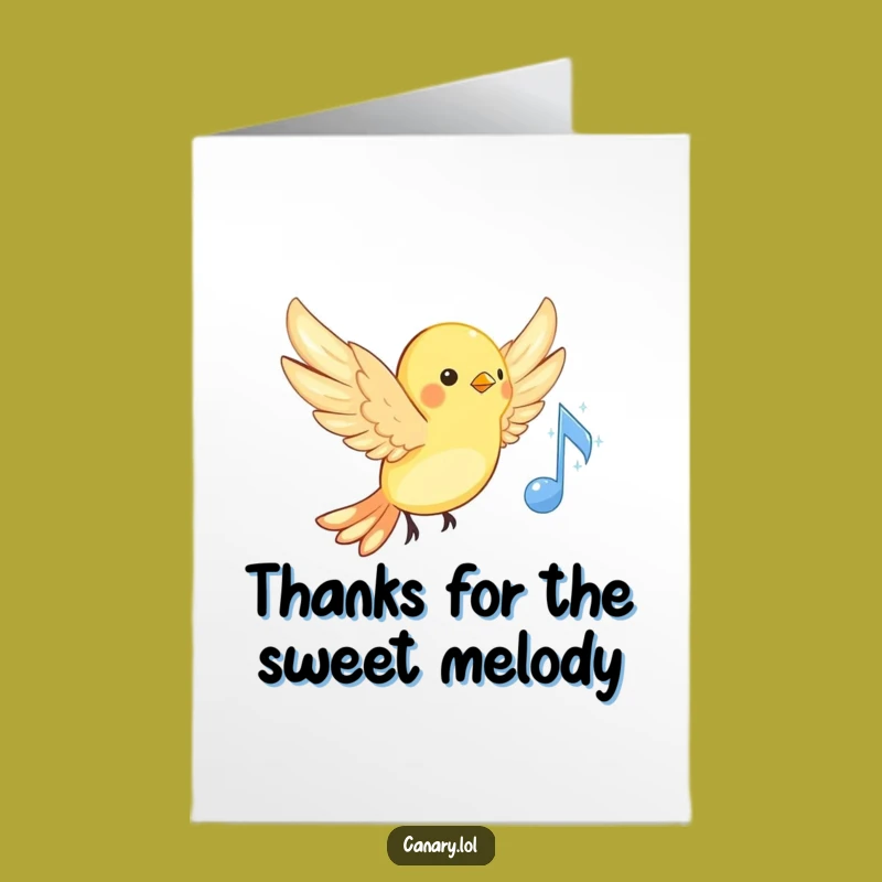 Free Printable Thank You Card: Canary's Musical Gratitude - Downloadable Appreciation