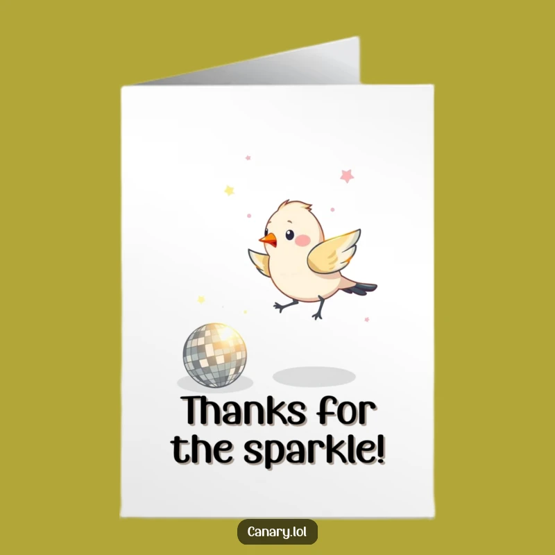 Free Printable Thank You Card: Disco Bird Groove - Downloadable Gratitude