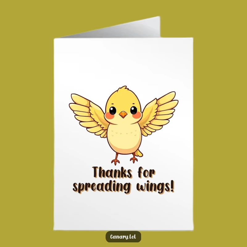 Free Printable Thank You Card: Flying Canary, Grateful Downloadable Gift