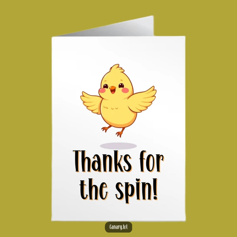 Free Printable Thank You Card: Spinning Canary Gratitude, Funny Downloadable Gift