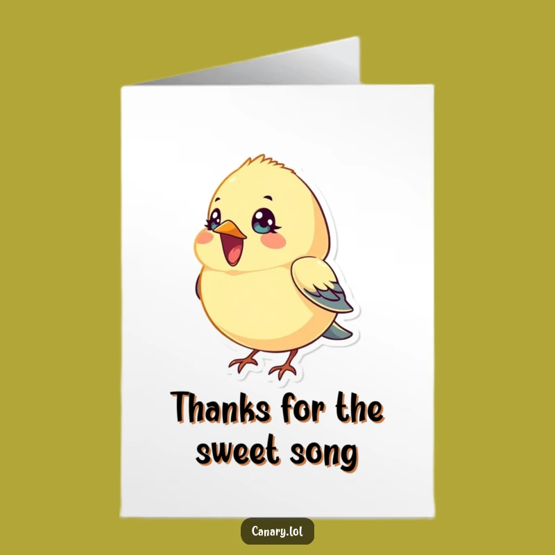 Sweet Free Printable Thank You Card: Canary Sings Thanks with Joy