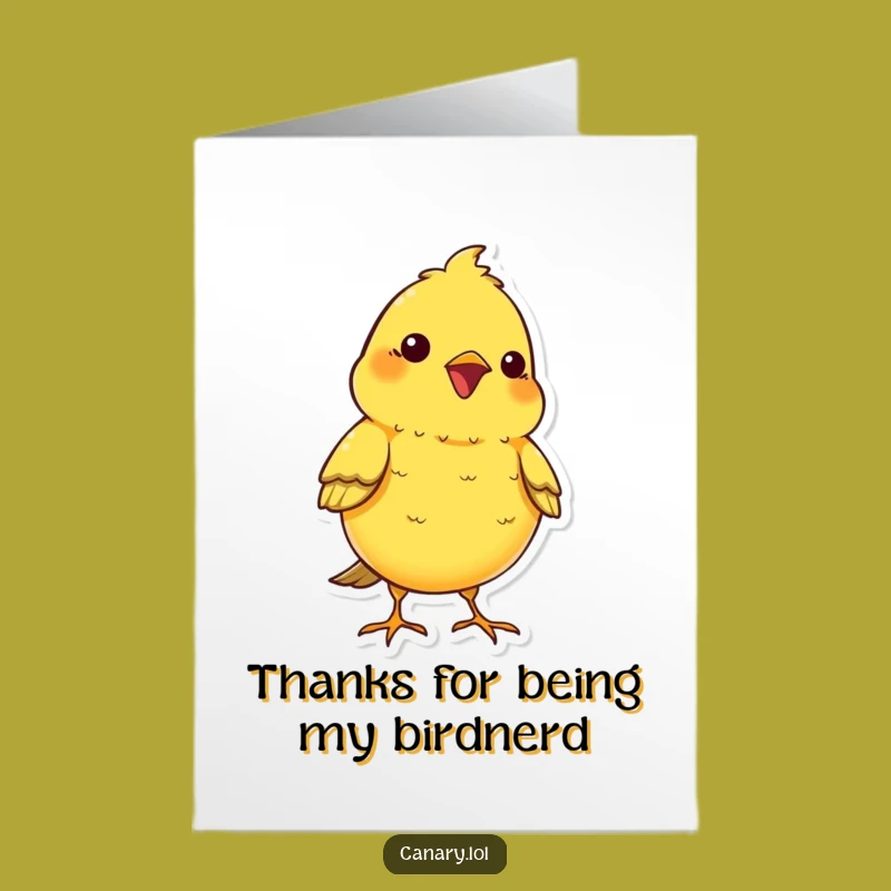 Free Printable Thank You Card: Kawaii Canary Chirps Gratitude!