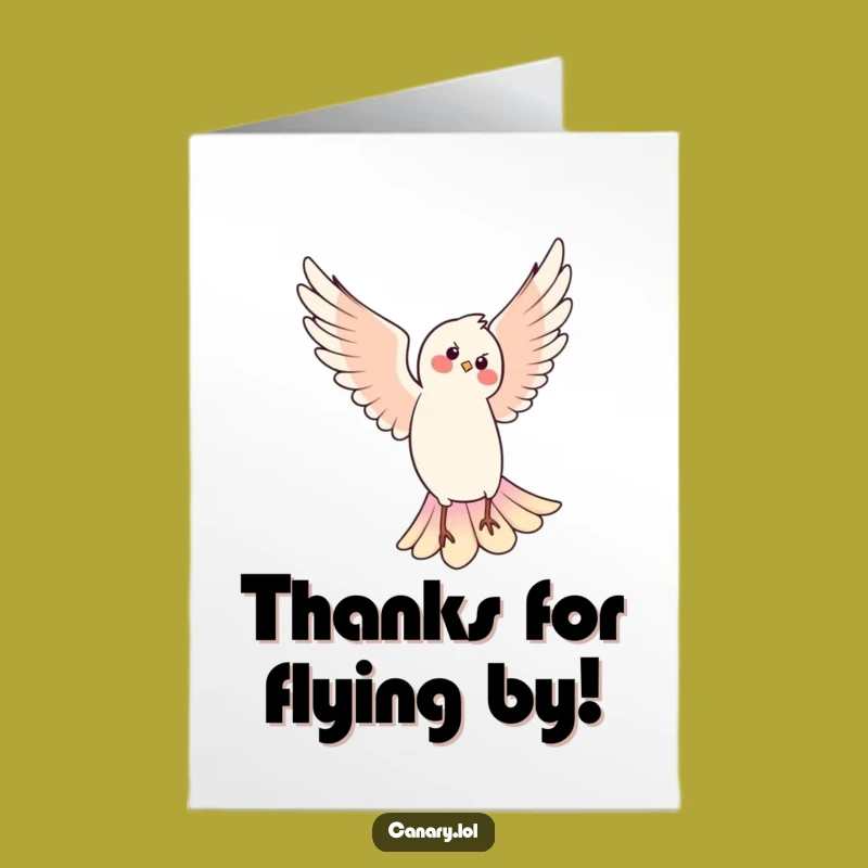 Free Printable Thank You Card: Whimsical Bird Pirouette - Downloadable Gratitude