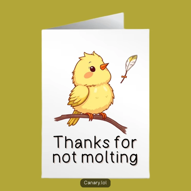 Free Printable Thank You Card: Surprised Canary, Funny Downloadable Gift for Expressing Gratitude!