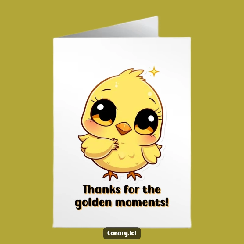 Free Printable Thank You Card: Canary Thanks with Sparkle - Funny Gift