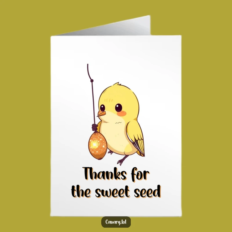 Free Printable Thank You Card: Canary's Sparkly Prize, Amusing Downloadable Gift