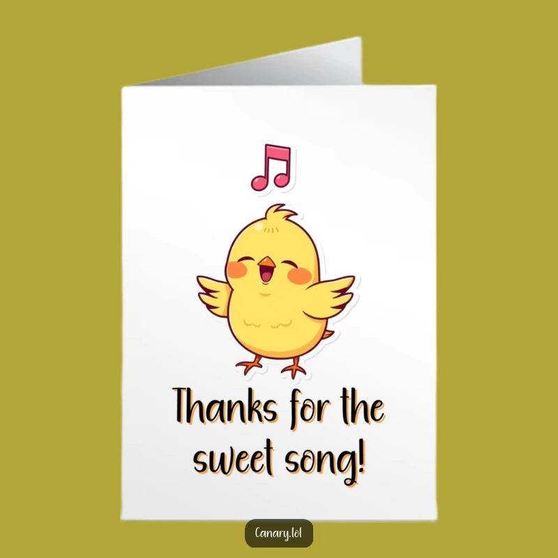 Free Printable Thank You Card: Singing Canary - A Song of Thanks!