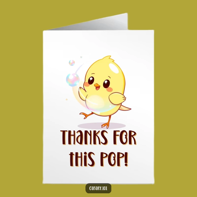 Free Printable Thank You Card: Canary's Bubble Surprise - Heartfelt Downloadable Gift